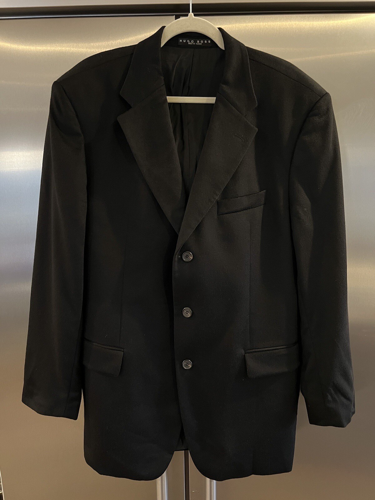 Hugo Boss Angelico Loro Piana Mens Black Cashmere 3 Button Blazer Jacket 44R