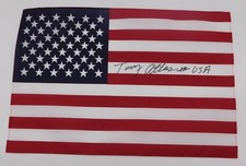 Tony Atlas Signed 11x17 USA American Flag WWE Pro Wrestling HOF Wrestler NWA