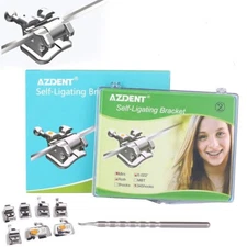 AZDENT Dental Ortho Brackets Active Self-Ligating Brace Mini Roth 022 Hooks 345