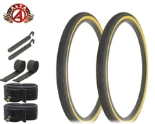 ALTA Bicycle 26" x 1.75" Black/Gum AL-7044 Slick(2) 26" Tires,Tubes,Strips,Lever