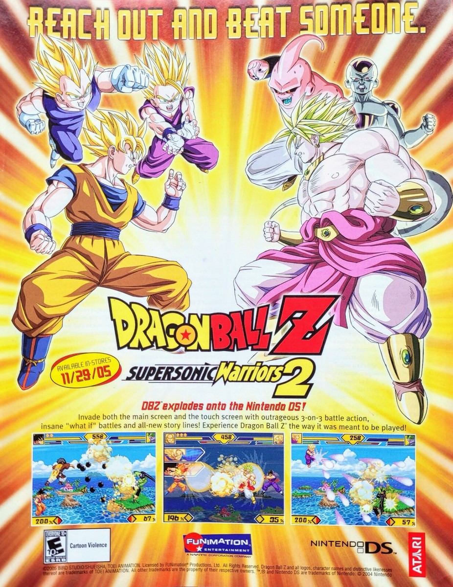 2005 DRAGON BALL Z Super Sonic Warriors 2 Anime Video Game = Print
