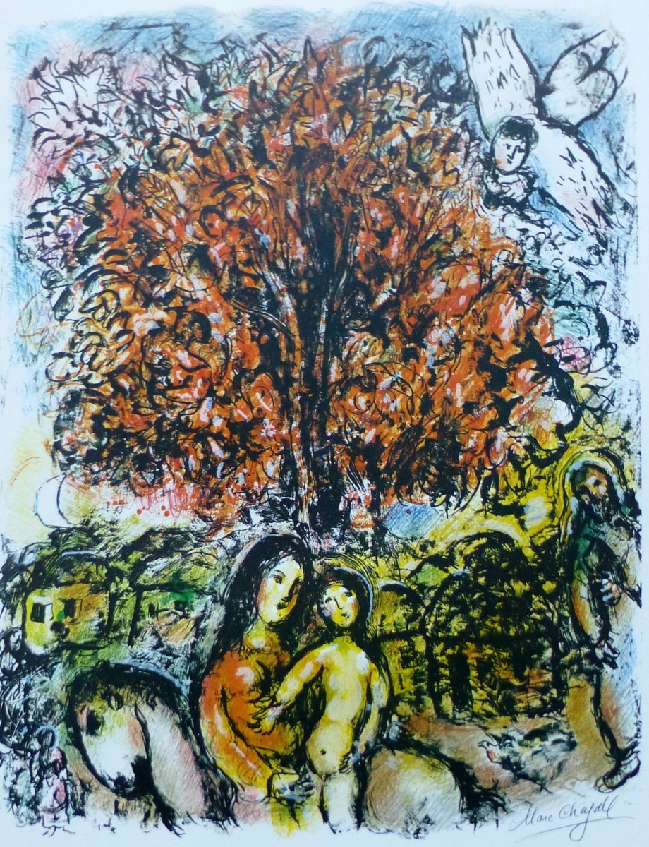MARC CHAGALL Pace/Columbus 1976 Saint Famille signed LITHOGRAPH