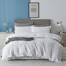 ExcellentQuality 3PC DuvetSet EgyptianCotton White Solid 800-1000 TC US-All Size