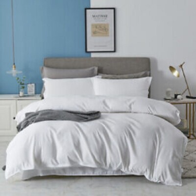 ExcellentQuality 3PC DuvetSet EgyptianCotton White Solid 800-1000 TC US-All Size