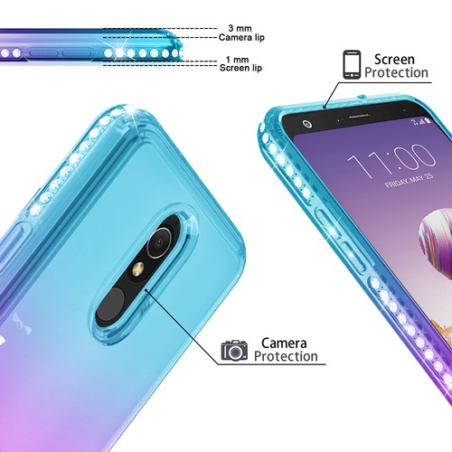 For LG Stylo 5/5 Plus Liquid Dynamic Glitter Bling Cover Case + Screen Protector - Picture 6 of 35