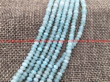 Natural 2x4mm Faceted Blue Aquamarine Rondelle Gemstone Loose Beads 15" AAA