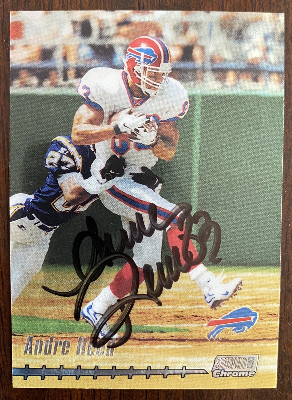Andre Reed Auto Signed 1999 Topps Stadium Club Chrome Football Card #2 ...