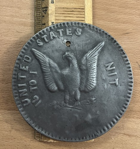 1896 Bryan Geld 16 bis 1 NIT Medaille Münze satirisch politisch 3,5 Zoll Durchmesser - Bild 3 von 3