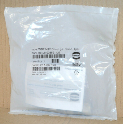 Harting WDF M12 Kabelsteckverbinder 21038821425 4 pol. NEU OVP