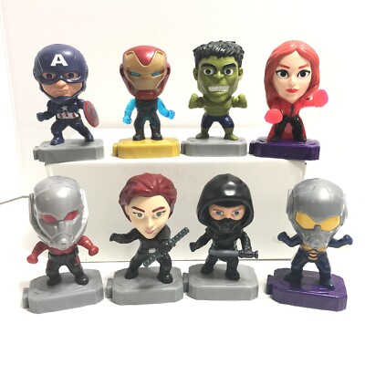 McDonalds Marvel Toys 2019 Captain Ironman Hulk Scarlett Antman Widow Ronin Wasp