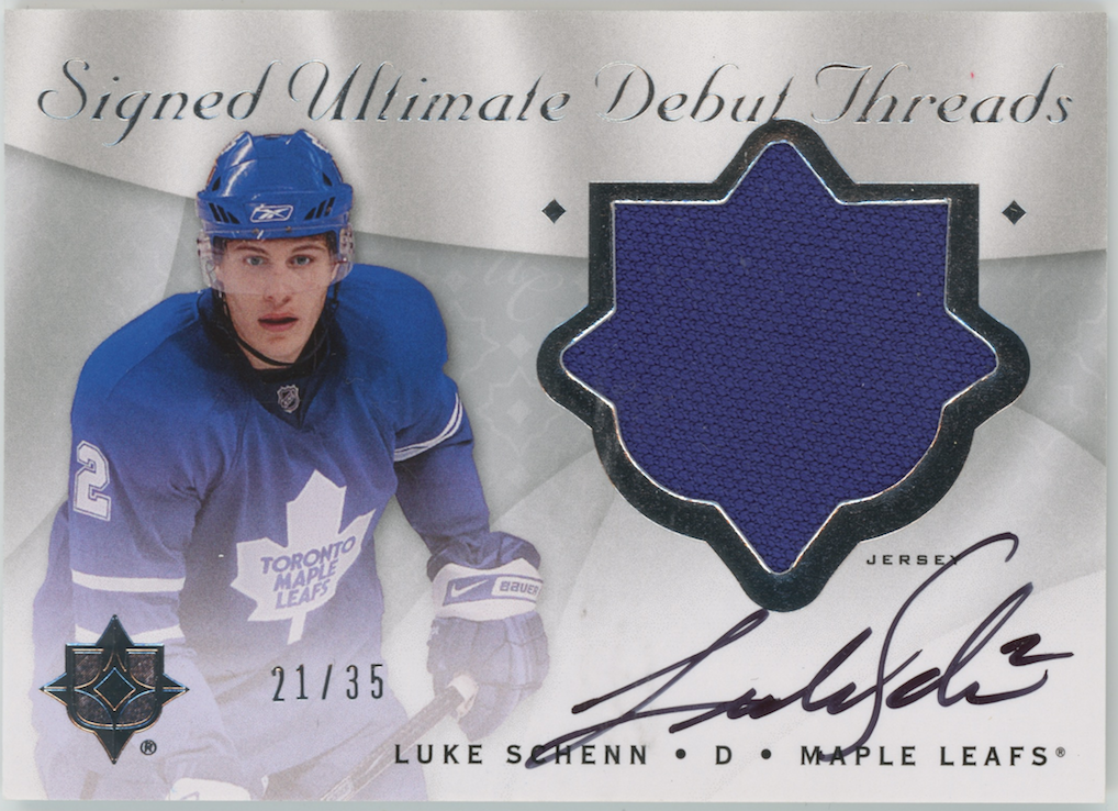 Luke Schenn 2008-09 UD Ultimate Collection Auto Debut Patch /35 #SDT-SC 27393 Rookie Card