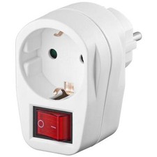Goobay Adattatore con Presa Schuko CEE 7/4 con Interruttore Bianco