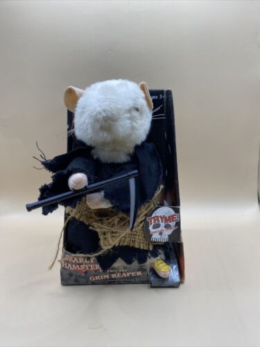 Skarey Hamster Funtime Gifts Grim Reaper Animal Toy Horror Halloween 6" #A4 - Picture 1 of 6