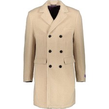 WILLIAM HUNT Faux Shearling Coat Double Breasted Overcoat Size 50 - RP £700.00