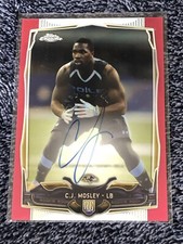 C.J. Mosley Rookie Auto Ravens Crimson Tide 2014 Topps Chrome Pink Refractor /75