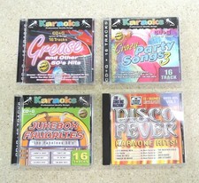 4 Karaoke Discs CD - GREASE, CRAZY PARTY SONGS, DISCO FEVER, JUKEBOX FAVORITES
