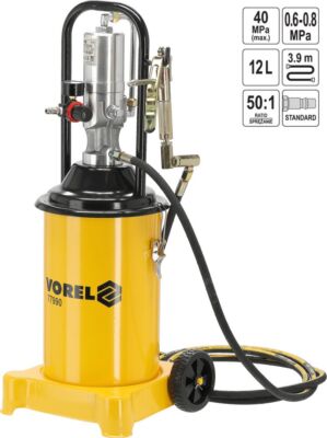 Pneumatische Druckluft Fettpresse 12Liter Profi Abschmierpresse Schmierarbeiten