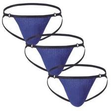 ZONBAILON Men's Jockstrap Rainbow Thong Stretch Sexy Underwear Double T Bikini