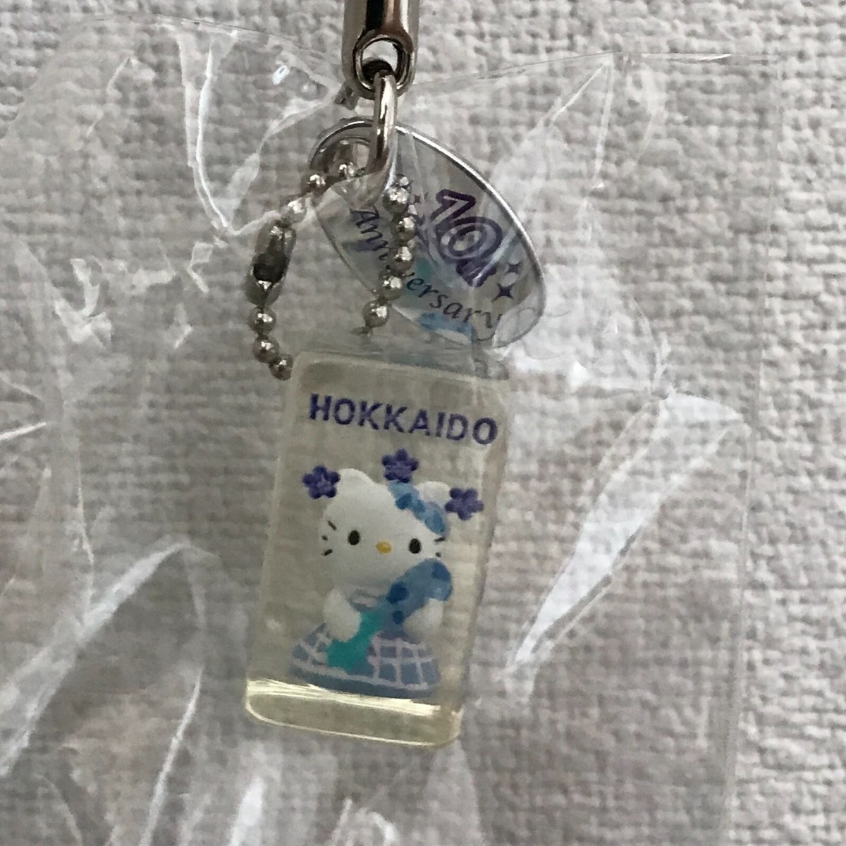 Hello Kitty Vintage Keychain Hokkaido Clear & Crystal set of