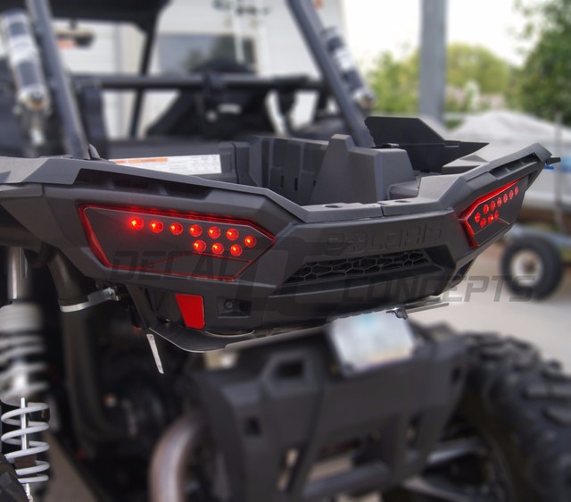 Polaris RZR 1000 Flat Black Tail Light Overlay Decal Kit smoked