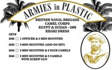 Armies in Plastic - Naval Brigade Camel Corps Khaki Men & Pack Camels 54mm 5644