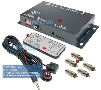 4-Channel Mini DVR With IR Remote For 1080/720p HD TVI CVI AHD Cams TF Card Slot