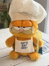 Vintage 1978 Dakin Garfield Whats Cookin Chef Plush With Tags 12" Let  s Eat Out 