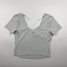 Lululemon Align Cropped Top Light Blue Women's S US 6 UK 10 Soft Sportswear