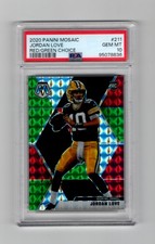 JORDAN LOVE 2020 MOSAIC CHOICE RED GREEN ROOKIE CARD PSA GEM MINT 10. rookie card picture