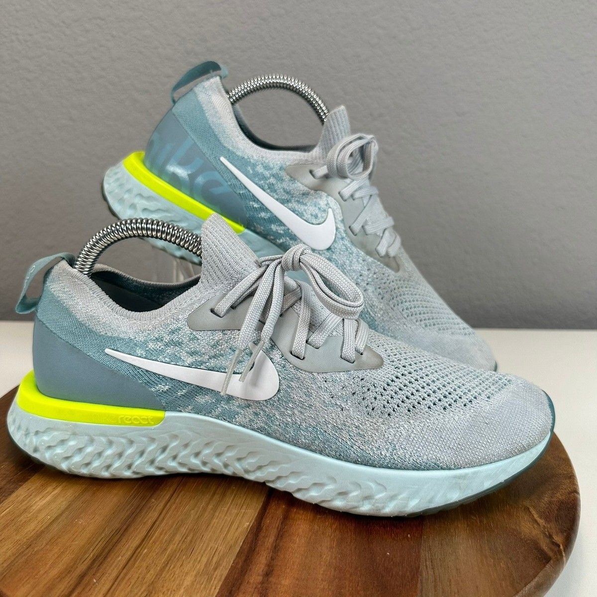 Nike Epic React Flyknit Mica Blue Platinum Womens Running
