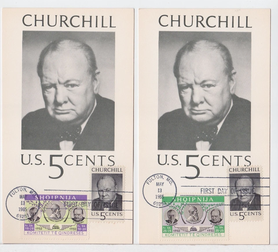 TurtlesTradingPost- Winston Churchill #1270 FDC 1965- With Albania Memorial Set - Image 3 of 4