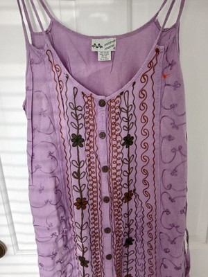 New Michel Merei Purple Strap Dress, button down and nice pattern