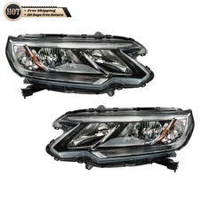 Silscvtt Right&Left Side Headlights For Honda CR-V 2015-2016 Clear Halogen W/DRL
