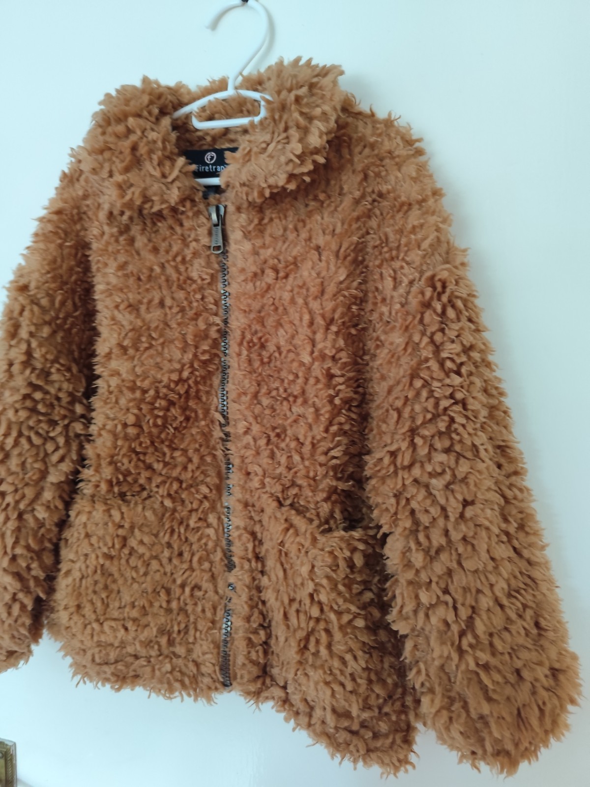 Firetrap FIRE K 030 Girls Caramel Teddy Jacket 6-7 Years Pockets Autumn Spring image 2