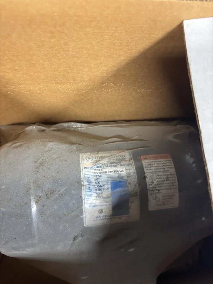 NEW MARATHON ELECTRIC Z604 MOTOR  1/3 HP 1750 RPM 90 V 3.5 AMP 056E17F1003 - Image 3 of 4