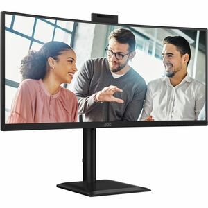Aoc CU34E4CW 34"" Class Webcam Uw-Qhd Curved Screen Led Monitor 21:9 Black 86.4 C