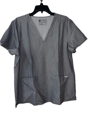 Figs Casma Graphite Gray 3-Pocket Scrub Top (1209) Women's Size XL