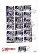 1986 Christmas sheetlet fdc Holy Island cds postmark
