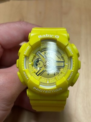 【LAST UNIT】Casio G-Shock Baby-G BA-110BC-9A Yellow Analog Digital Japan Used