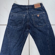Vtg 80s 90s GUESS Pascal 075 Loose Denim Jeans 32x34 Dark Wash USA EUC