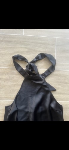 Miss Selfridge Halter Mini Dress NWT Black Size 14 - Picture 4 of 8