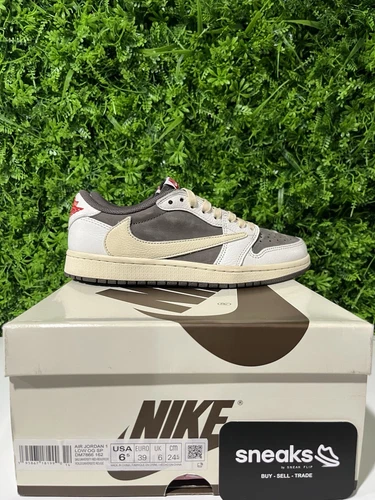 Gebrauchte Travis Scott x Air Jordan 1 Retro Low OG Reverse Mocha DM7866-162 Größe 6,5 M