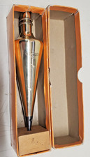 VINTAGE DIETZGEN #16 SOLID BRASS PLUMB BOB, 16 OUNCES, IN ORIGINAL BOX
