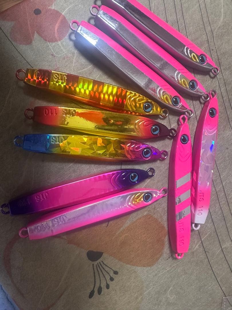 Metal jig set of 10, colorful - Image 3