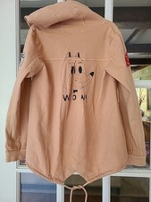 Bobo Choses Kid's Jacket Gold Buttons Patches Hood Size 6 7Y 03031B