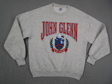 Vintage John Glenn Sweatshirt Mens Medium Gray Jerzees 1992 50/50 Made in USA