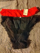 2 - No Boundaries Women's Body Base Hipster W Lace Panties Size XL Black  Red