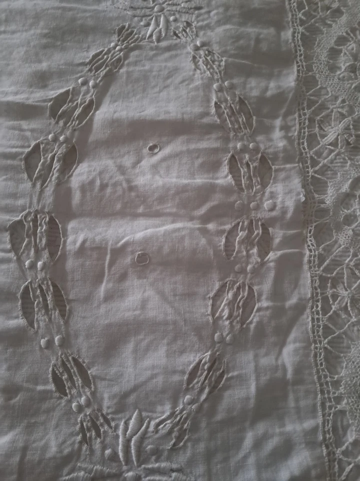 Ancien Jeté de lit 220x210 Fait Main - Photo 2/4