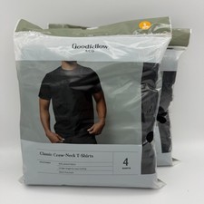 Goodfellow  Co Men's Black Crew-Neck Classic T-Shirt 100 Cotton Size S 2 Packs