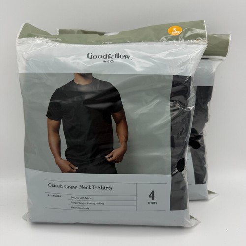 Camiseta clásica Goodfellow & Co negra cuello redondo para hombre 100 % algodón talla S paquetes de 2